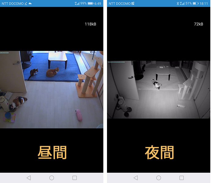 YATWIN WIFI　ネットワークカメラ　昼間夜間